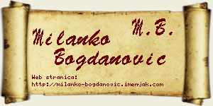 Milanko Bogdanović vizit kartica